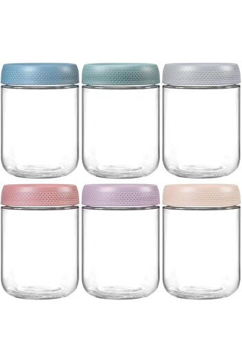 Generic YOUWE7 6-pack Overnight Oats Containers with Lids, Glass jars with Airtight Lids, Wide mouth Mason S