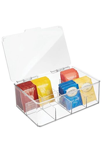 Generic Erweicet Stackable Tea Bag Organizer, Plastic Tea Storage Box for Kitchen Pantry Cabinets and Counte