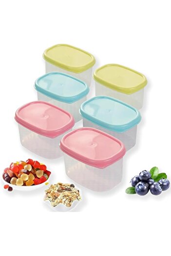 Generic i Pack of 6 Storage Containers with Lids, Kitchen Leak-Proof Stackable Sealed Fresh-Keeping Box, Foo