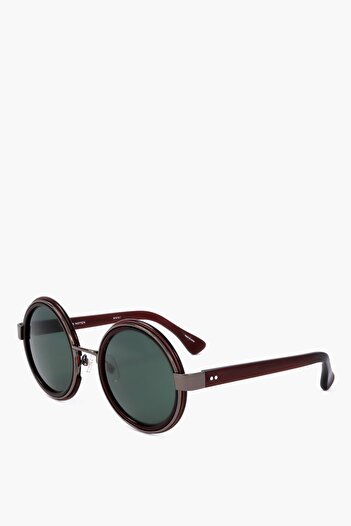 Linda Farrow Dries Van Noten Metal Detailed Round Sunglasses