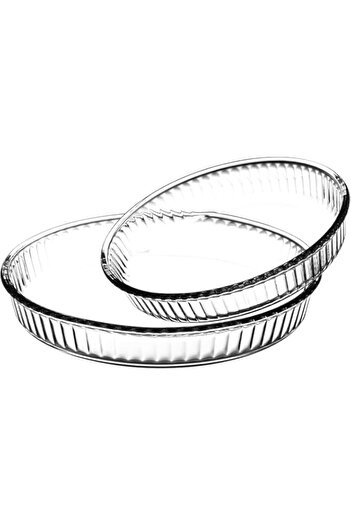 genric Flat Round Glass Bowls - Eco-Friendly Glass Mixing Bowl Set for Salad, Fruits, Cooking, Baking, Mari