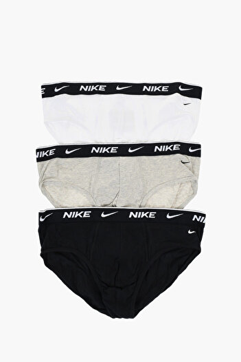 Nike Set Of 3 Stretch Cotton Briefs With Logoed Elastic Band