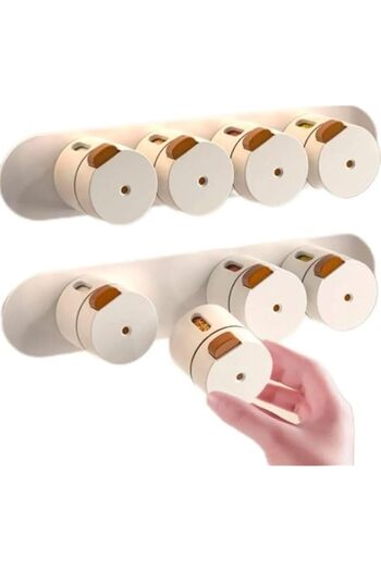 genric OVERS 8 Pcs Wall Mounted Magnetic Spice Box with Quantitative Control and Adjustable Lids for Kitche