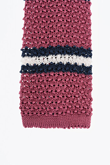 Corneliani Balanced Stripe Crochet Silk Tie