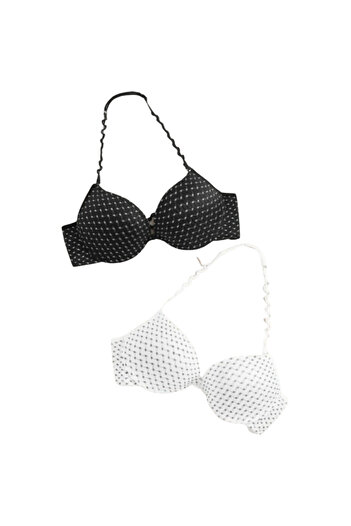 Fstyle Front hook control suspended bra, elegant design in black and white, designed to fit comfortably