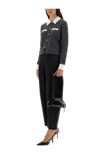 Self-Portrait Cardigan With Contrasting Collar
