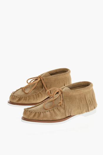Pierre Hardy Suede Tahoe Loafers With Fringed Detail