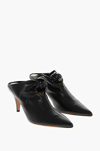 KHAITE Leather Rowan Mules With Front Knot 7Cm