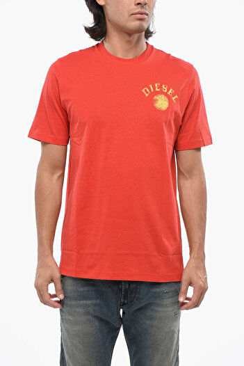 Diesel Solid Color T-Just 10-4 Crew-Neck T-Shirt With Bleached Logo