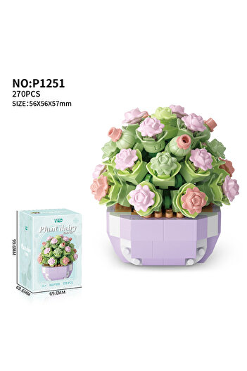 choice2 P1251 270pcs Flower Succulents Building Blocks Everlasting Flower Bonsai Tree Gardens Romantic Brick
