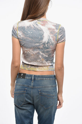 Diesel Tie-Dye Effect T-Skinzy Cropped T-Shirt