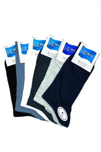 HarmonyAura Combed Cotton Summer Men's Socks Toe Seamless Reinforced Heel and Toe 6 Pairs