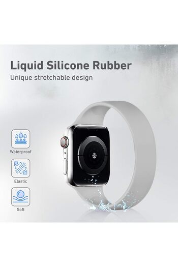 Promate Solo Loop Strap for Apple Watch, Durable Stretchy Silicone Loop Sport Wristband with Sweat-P