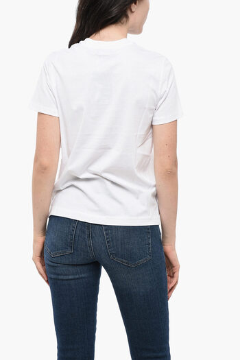 Diesel Tricou din bumbac cu guler rotund și imprimeu