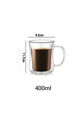 choice2 220-400ml 400ml 1pcs 1PCS Double Wall Glass Cup Clear Coffee Mug With Handle For Hot Cold Beverage M