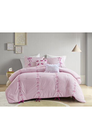Bee Home Addison Pink | 8-Piece Single Cotton Duvet Cover Set