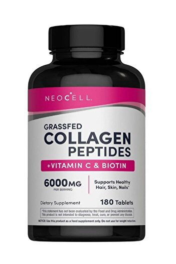 Neocell Grass Fed Collagen + Vitamin C And Biotin 180 Tablets (packaging may vary)
