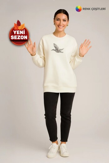 Home 365 - premium tunic with bird and stone print with chain