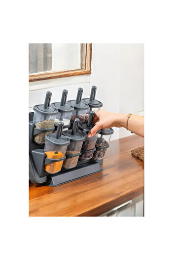 TTT 8-Piece Spice Rack Set with Stands and Spoons