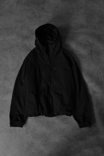 Slatra Men's Black Filled Parachute Fabric Lined Coat