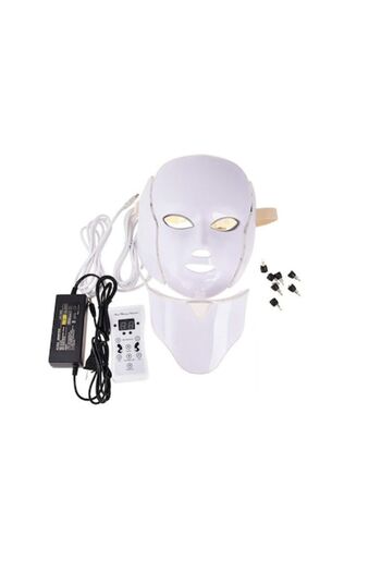 OEM LED Facial Mask, Suitable for All Skin Types, 7 Colors, 198 LEDs, ABS, White