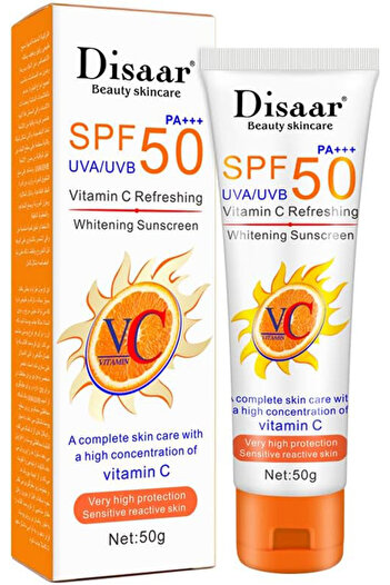 Disaar Organic Vitamin C Sunscreen SPF 50, Oil-Free, Immediate High Protection