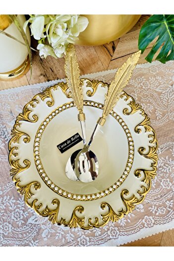 CASA DE BELLA Valonia Gold Large Round Deep Bowl 29cm