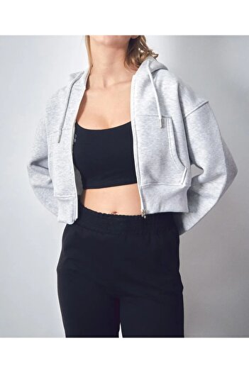 Noa Noa Zippered Short Three Thread Raster Sweatshirt