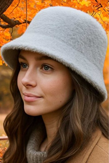 Trenderrs Women Soft Plush Adjustable Drawstring Bucket Hat