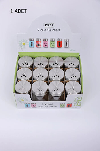 HarmonyAura Glass Spice Rack with Iron Lid 1 Piece Royaleks-Mtr-2203-06