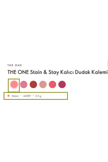 Oriflame THE ONE Stain&Stay Kalıcı Dudak Kalemi_Melon 46889