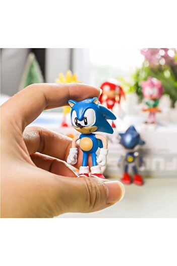 REZZOSS Sonic Hedgehog Character Collectible Toy Figures Cake Topper, 6 Pieces