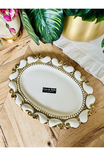 CASA DE BELLA Wiki Gold Large Presentation Serving Plate