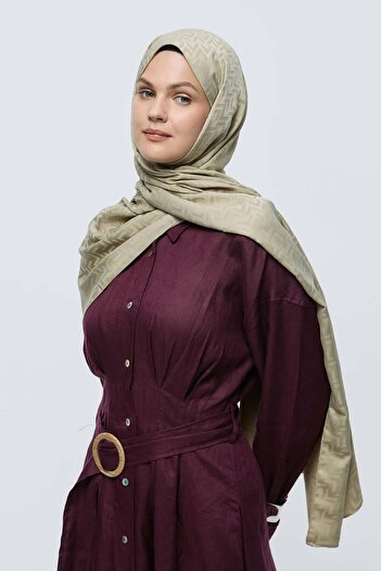 Modakaşmir Σάλι με μοτίβο λαβύρινθου σειράς Silky Jacquard