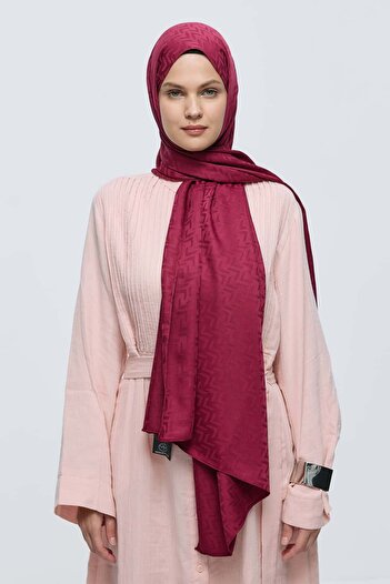 Modakaşmir Σάλι με μοτίβο λαβύρινθου σειράς Silky Jacquard