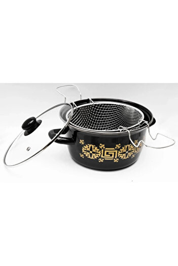 HarmonyAura Enamel frying pan with black flower 22 cm royaleks-69116