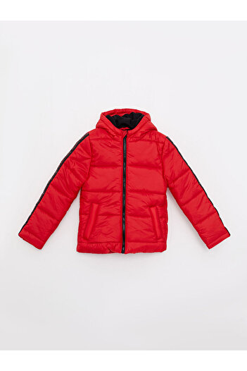 LC Waikiki Red Hooded Basic Boys' Puffer Jacket
