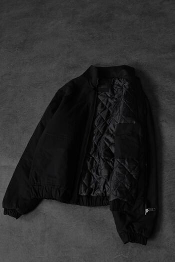 Slatra Men's Black Padded Bomber Jacket