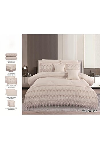Roshen A sophisticated microfiber lace bedspread set with prominent details and a touch of luxury and elegance. A quilt measuring 240*260.