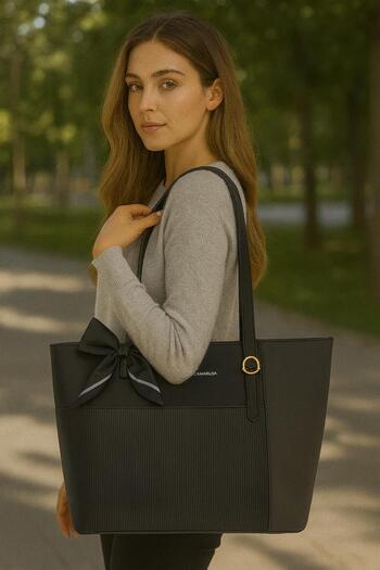 Generic CANARLISA Women’s Tote Bag – PU Leather Ladies Shoulder Handbag with Bow