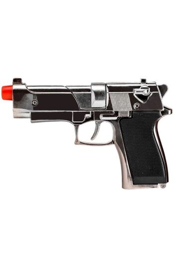 OEM Beretta Police Metal Pistol with Staples (8 Bullets) 13cm Realistic Design and Weight
