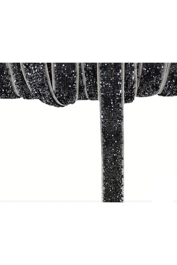 OEM Velvet ribbon with glitter 10 mm 40 m - Black