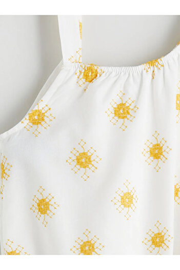 LC Waikiki Lcw kids ecru embroidered girl's crop blouse