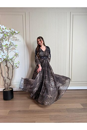 Generic Long leopard print dress