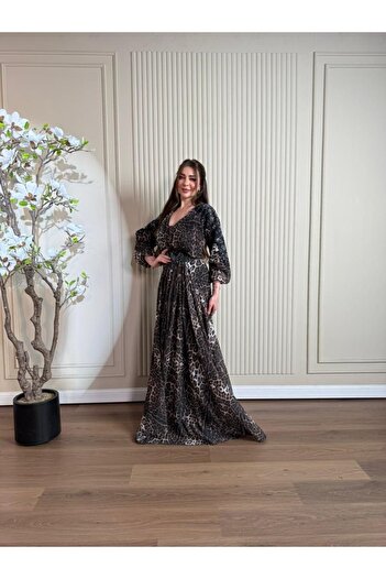 Generic Long leopard print dress