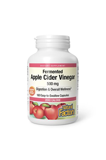 Natural Factors , Apple Cider Vinegar Capsule, Supports Digestion and Weight Management, 180 capsules (90 servings)