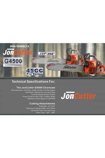 Universal JonCutter® G4500 45cc Chainsaw (without blade and chain)