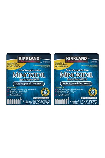 Kirkland Signature Minoxidil for Men 5% Minoxidil Hair Regrowth Treatment 12 Months Supply Unscented 1 Year, White