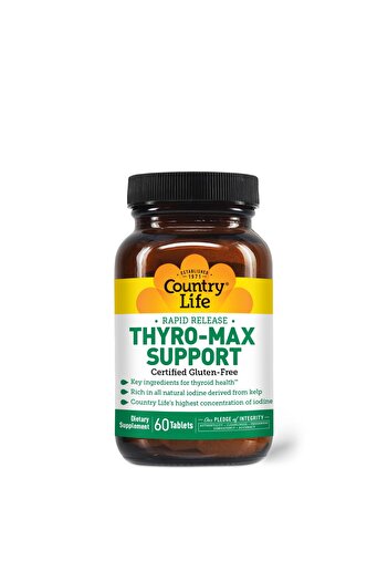 COUNTRY LIFE Thyro-Max Support - Iodine & L-Tyrosine Thyroid Supplement - 60 Capsules
