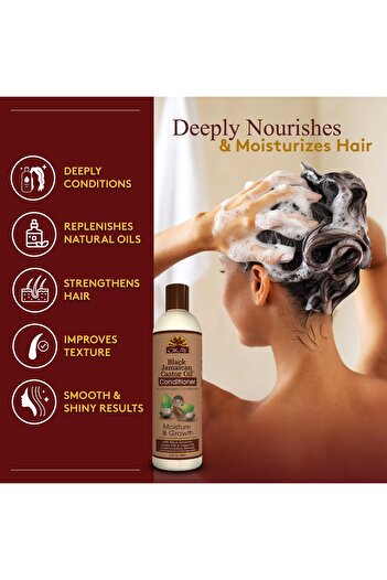Okay Black Jamaican Castor Oil Conditioner with Argan & Shea Butter for Damaged Hair - 12 fl oz